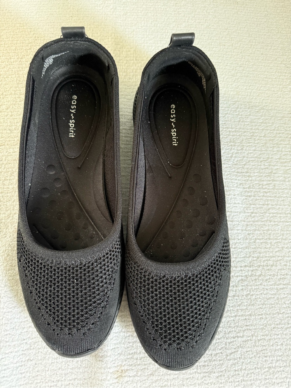Easy Spirit Black Knit Slip-On Ballet Flats
